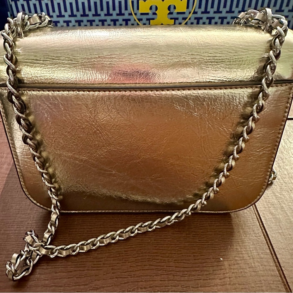 - Tory Burch- Britten Small Adjustable Shoulder Bag, “Spark Gold”, NWT - Picture 5 of 15